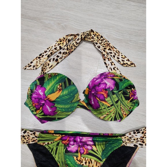 Victorias Secret Bombshell Swimsuit Two-Piece Bikini Womens L Multicolor Floral - Picture 2 of 6